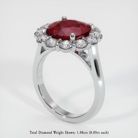 4.28 Ct. Ruby Ring, 10K White Gold 2