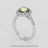 1.93 Ct. Greenish Yellow Sapphire Ring, 10K White Gold 2