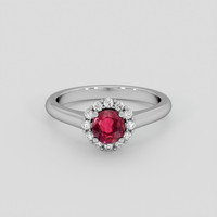 0.93 Ct. Reddish Pink Sapphire Ring, 10K White Gold 1