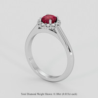 0.93 Ct. Reddish Pink Sapphire Ring, 10K White Gold 2