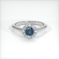 0.63 Ct. Sapphire Ring, 14K White Gold 1