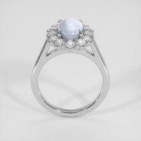 3.06 Ct. Blue Flash Moonstone Ring, 14K White Gold 3