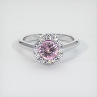 0.86 Ct. Pink Sapphire Ring, 14K White Gold 1
