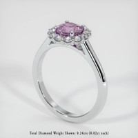 0.86 Ct. Pink Sapphire Ring, 14K White Gold 2