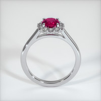 0.85 Ct. Pinkish Red Ruby Ring, 14K White Gold 3
