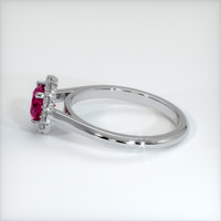 0.85 Ct. Pinkish Red Ruby Ring, 14K White Gold 4