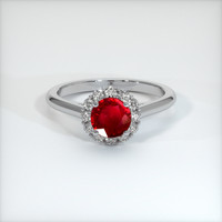 0.68 Ct. Ruby Ring, 14K White Gold 1
