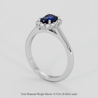 1.10 Ct. Blue Sapphire Ring, 14K White Gold 2