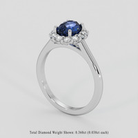 1.52 Ct. Blue Sapphire Ring, 14K White Gold 2