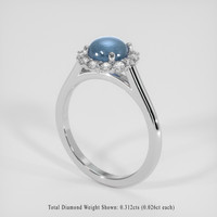 1.60 Ct. Greyish Blue Sapphire Ring, 14K White Gold 2