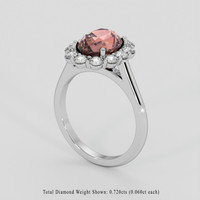 3.08 Ct. Pinkish Brown Sapphire Ring, 14K White Gold 2