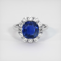 4.25 Ct. Sapphire Ring, 14K White Gold 1