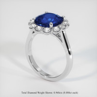 4.25 Ct. Sapphire Ring, 14K White Gold 2