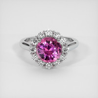 2.07 Ct. Purplish Pink Sapphire Ring, 14K White Gold 1