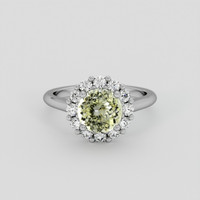 1.93 Ct. Greenish Yellow Sapphire Ring, 14K White Gold 1
