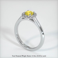 0.75 Ct. Yellow Sapphire Ring, 14K White Gold 2