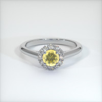 0.81 Ct. Yellow Sapphire Ring, 14K White Gold 1