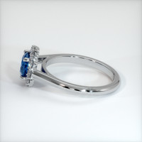 0.88 Ct. Greenish Blue Sapphire Ring, 18K White Gold 4