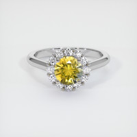 0.92 Ct. Sapphire Ring, 18K White Gold 1