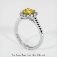0.92 Ct. Sapphire Ring, 18K White Gold 2