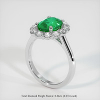 1.82 Ct. Emerald Ring, 18K White Gold 2