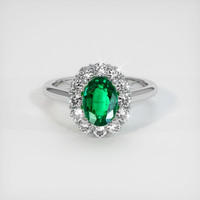 1.21 Ct. Emerald Ring, 18K White Gold 1