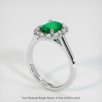 1.21 Ct. Emerald Ring, 18K White Gold 2