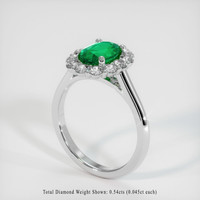 1.21 Ct. Emerald Ring, 18K White Gold 2