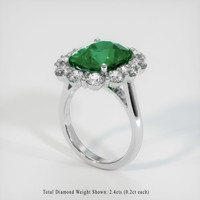 6.51 Ct. Emerald Ring, 18K White Gold 2