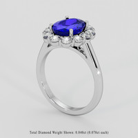 2.56 Ct. Blue Tanzanite Ring, 18K White Gold 2