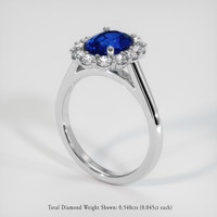 1.69 Ct. Sapphire Ring, 18K White Gold 2
