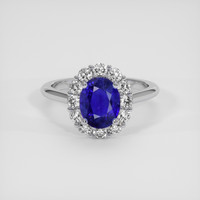 1.85 Ct. Blue Sapphire Ring, 18K White Gold 1