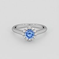 0.98 Ct. Blue Sapphire Ring, 18K White Gold 1