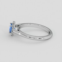 0.98 Ct. Blue Sapphire Ring, 18K White Gold 4