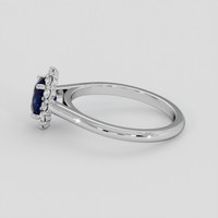 1.10 Ct. Blue Sapphire Ring, 18K White Gold 4