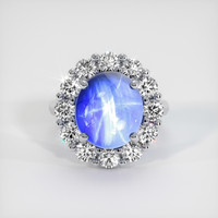 12.58 Ct. Blue Sapphire Ring, 18K White Gold 1
