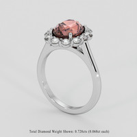 3.08 Ct. Pinkish Brown Sapphire Ring, 18K White Gold 2