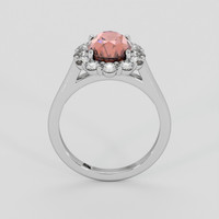 3.08 Ct. Pinkish Brown Sapphire Ring, 18K White Gold 3