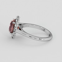 3.08 Ct. Pinkish Brown Sapphire Ring, 18K White Gold 4