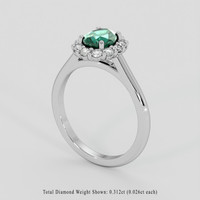 1.16 Ct. Bluish Green Sapphire Ring, 18K White Gold 2