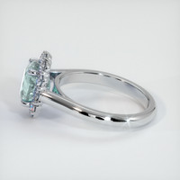 1.79 Ct. Bluish Green Sapphire Ring, 18K White Gold 4