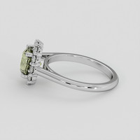 1.93 Ct. Greenish Yellow Sapphire Ring, 18K White Gold 4