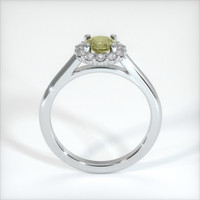 0.76 Ct. Greenish Yellow Sapphire Ring, 18K White Gold 3
