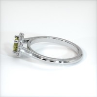 0.76 Ct. Greenish Yellow Sapphire Ring, 18K White Gold 4