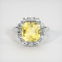 3.77 Ct. Yellow Sapphire Ring, 18K White Gold 1