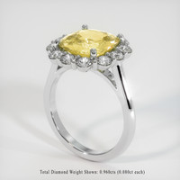 3.77 Ct. Yellow Sapphire Ring, 18K White Gold 2