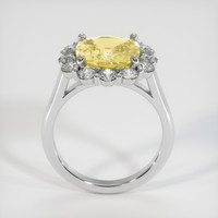 3.77 Ct. Yellow Sapphire Ring, 18K White Gold 3