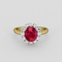 2.31 Ct. Ruby Ring, 14K White & Yellow 1