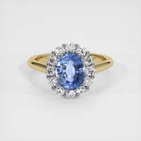 2.25 Ct. Blue Sapphire Ring, 14K White & Yellow 1