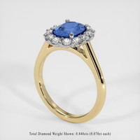 2.25 Ct. Blue Sapphire Ring, 14K White & Yellow 2